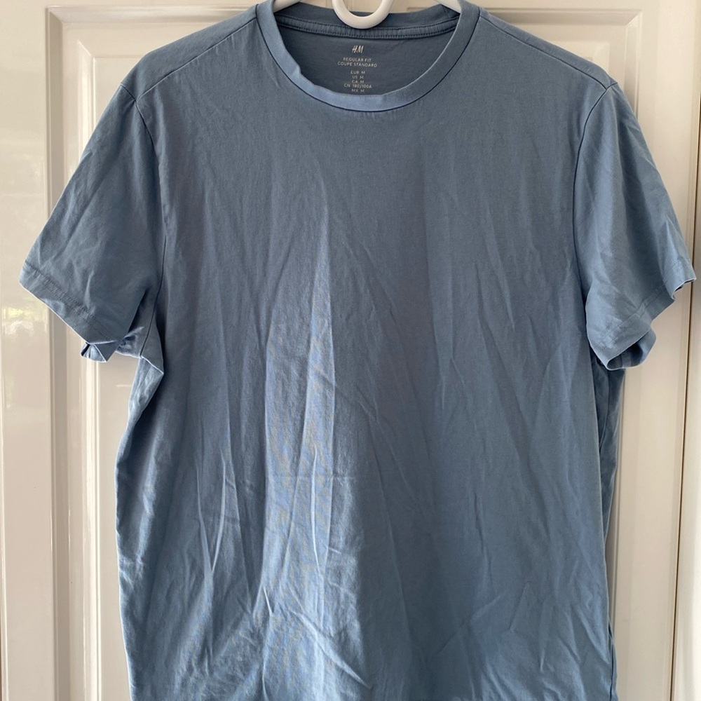 H&M Men’s Regular Fit Cotton Short sleep t-shirt light Blue